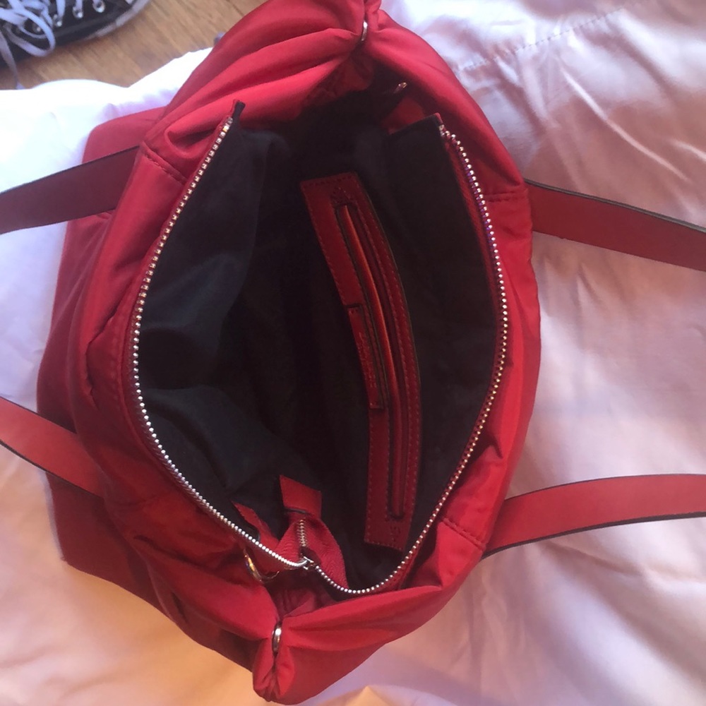 Zara Basic Collection Cherry Red Nylon Purse - image 5